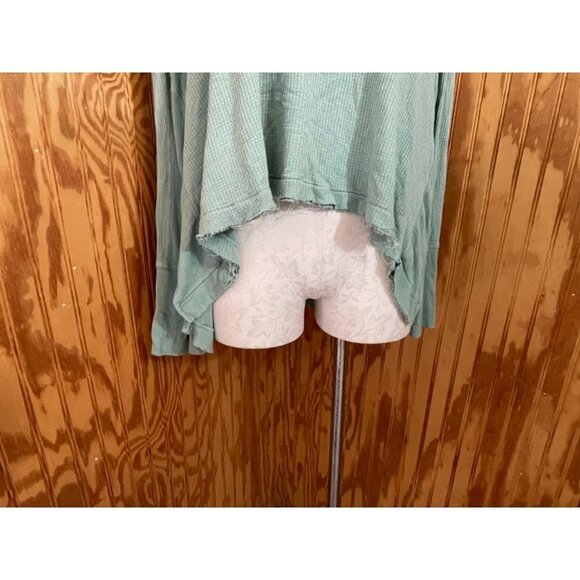 We The Free People Thermal Top Pullover Hi-Low Long Sleeve Knit Green Sz S - Picture 5 of 7